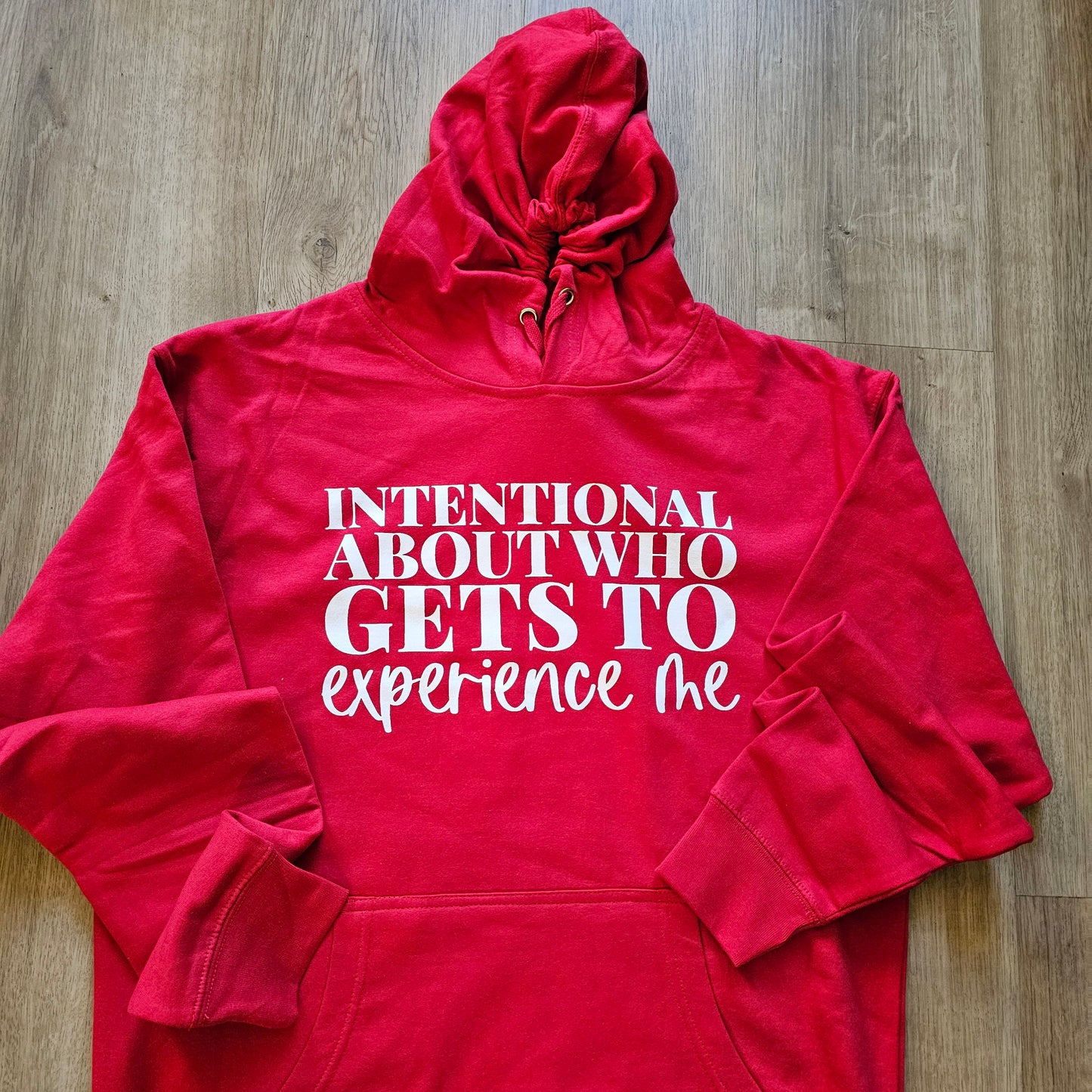 Intentional About Who Gets To Experience Me Red Hoodie