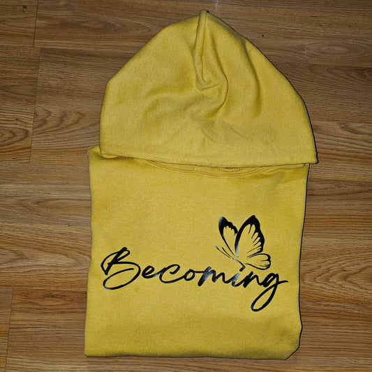 Becoming Who You Were Meant To Be Hoodie - Mustard