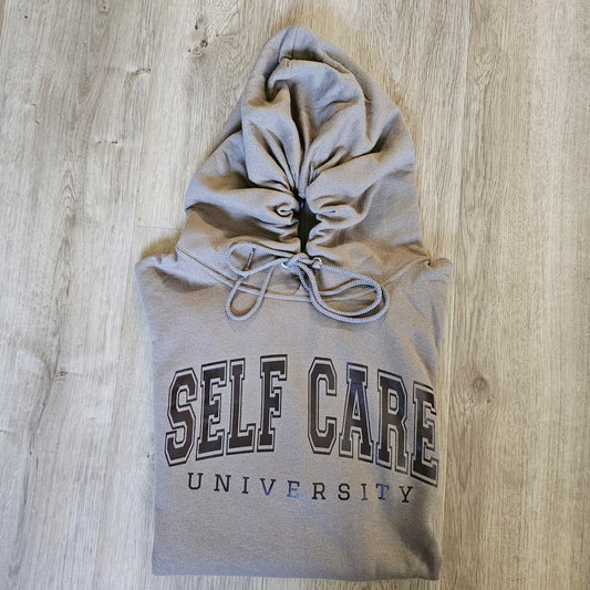 Self Care University Hoodie (BROWN WORDS)